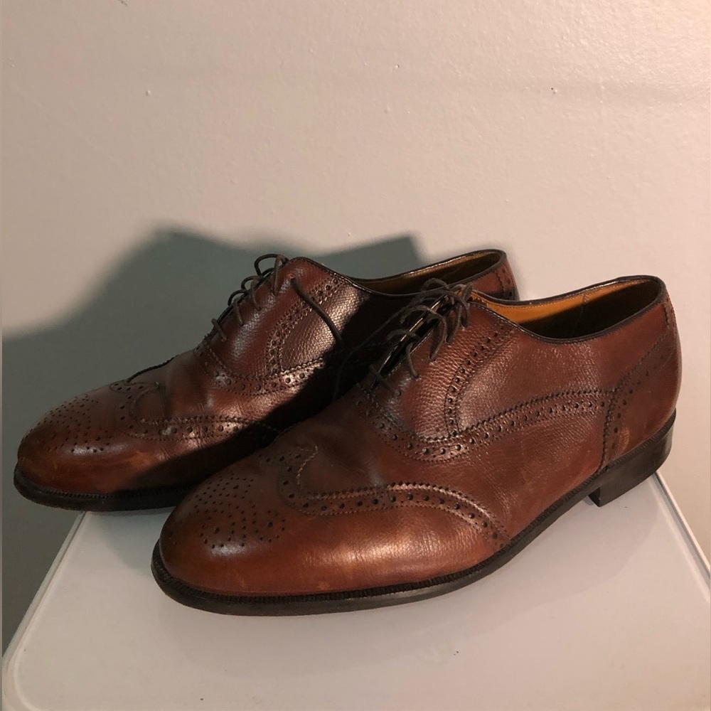 Florsheim Imperial Brown Leather Wingtip Oxford Dress Shoes 9.5